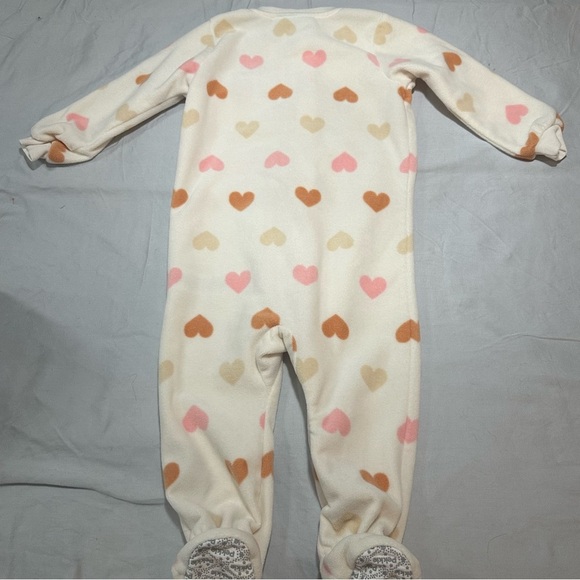 Pekkle - fleece Heart Patterned Footed Pajamas/sleeper - Picture 4 of 5